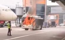 Bus operated by Air India's ground handler catches fire at Delhi Airport; no injuries reported