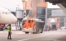 Bus operated by Air India's ground handler catches fire at Delhi Airport; no injuries reported Bus operated by Air India's ground handler catches fire at Delhi Airport; no injuries reported