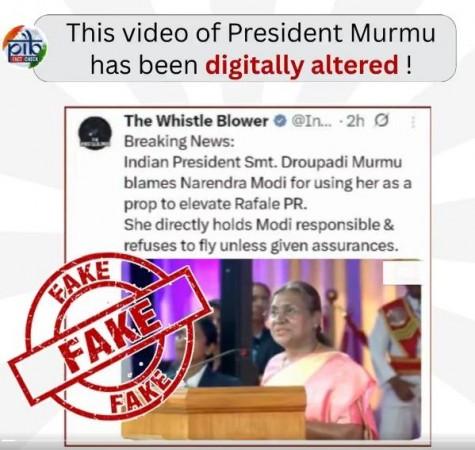 PIB Fact Check flags AI-manipulated video of President Murmu with false claims about PM Modi, Rafale PIB Fact Check flags AI-manipulated video of President Murmu with false claims about PM Modi, Rafale