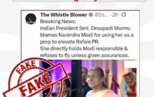 PIB Fact Check flags AI-manipulated video of President Murmu with false claims about PM Modi, Rafale