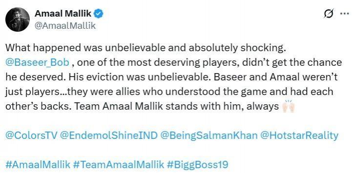 Baseer Ali evicted Baseer Ali evicted