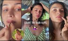 Alia Bhatt flaunts bare skin, flips wet hair in new GRWM reel; fans tease her over Ranbir Kapoor's 'wipe it off' remark