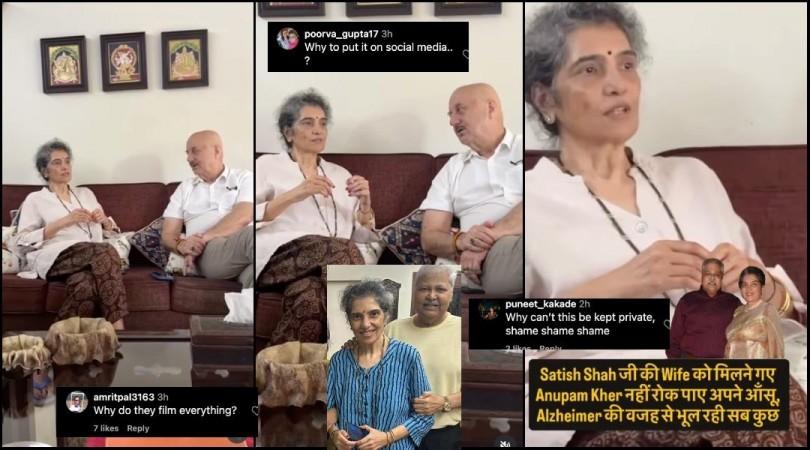 'Chala gaya': Emotional Madhu Shah remembers Satish Shah for few seconds; fans slam Anupam Kher for filming Alzheimer -stricken widow 'Chala gaya': Emotional Madhu Shah remembers Satish Shah for few seconds; fans slam Anupam Kher for filming Alzheimer -stricken widow