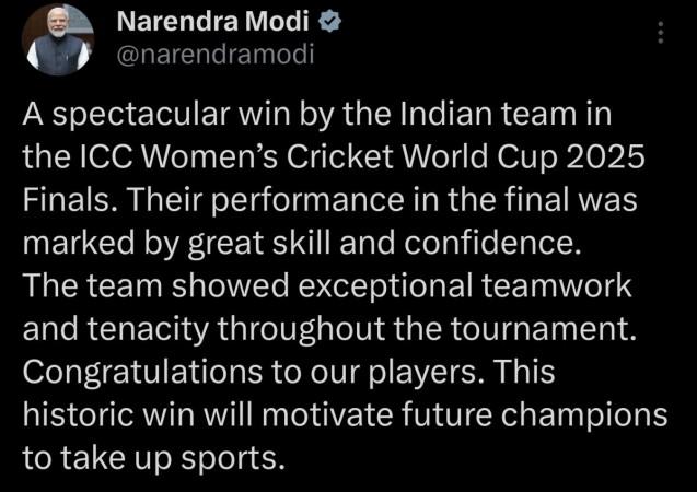 Women in Blue, World Champions: Virat Kohli, Anushka Sharma, PM Modi to tech titans Sundar Pichai, Satya Nadella hail India's historic World Cup win