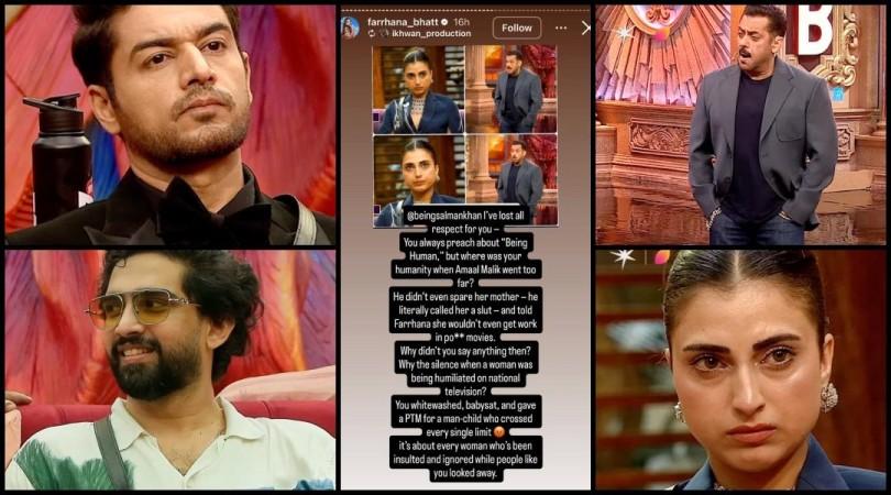 'Salman Khan lost respect for you': Farrhana Bhatt's team slams Bigg Boss 19 makers for babysitting Amaal Malik, ignoring his 'porn film' remark 'Salman Khan lost respect for you': Farrhana Bhatt's team slams Bigg Boss 19 makers for babysitting Amaal Malik, ignoring his 'porn film' remark
