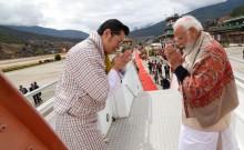Thimphu: Prime Minister Narendra Modi being seen off Bhutan's King Jigme Khesar Namgyel Wangchuck as he concludes his two-day state visit