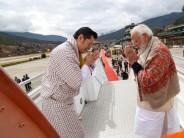Thimphu: Prime Minister Narendra Modi being seen off Bhutan's King Jigme Khesar Namgyel Wangchuck as he concludes his two-day state visit
