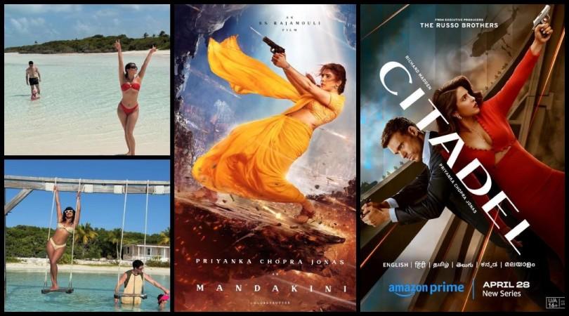 Globetrotter: Priyanka Chopra flaunts navel in saree, fires gun in SS Rajamouli's film poster; fans say 'looks like spy in Bhojpuri cinema'