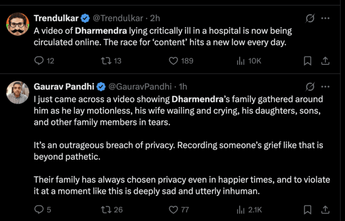 Breach Candy hospital staff who secretly filmed & leaked Dharmendra's video arrested; Mumbai Police disperse paparazzi outside his residence