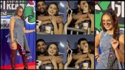 Himesh Reshammiya concert: Huma Qureshi's fiance Rachit Singh kisses and hugs her, she pulls him away, warns him about camera