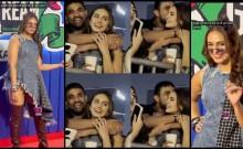 Himesh Reshammiya concert: Huma Qureshi's fiance Rachit Singh kisses and hugs her, she pulls him away, warns him about camera