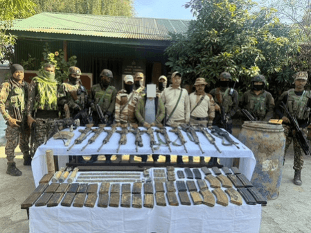 Self-styled 'Major' among 4 militants arrested in Manipur; huge cache of arms seized Self-styled 'Major' among 4 militants arrested in Manipur; huge cache of arms seized