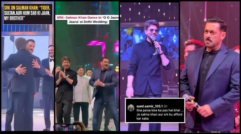 SRK-Salman Khan hug, duo dance to 'O Oh Jaane Jaana' at private wedding; fans ask, 'Who's so rich to afford them?' SRK-Salman Khan hug, duo dance to 'O Oh Jaane Jaana' at private wedding; fans ask, 'Who's so rich to afford them?'