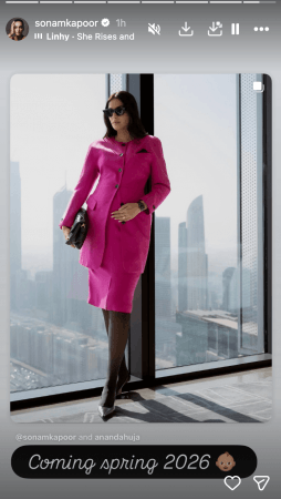 Coming in spring 2026: Sonam Kapoor announces second pregnancy in hot pink Princess Diana inspired fit Coming in spring 2026: Sonam Kapoor announces second pregnancy in hot pink Princess Diana inspired fit