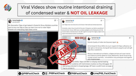 Ministry of Defence exposes 'fake' news linked to LCA Tejas show in Dubai Ministry of Defence exposes 'fake' news linked to LCA Tejas show in Dubai