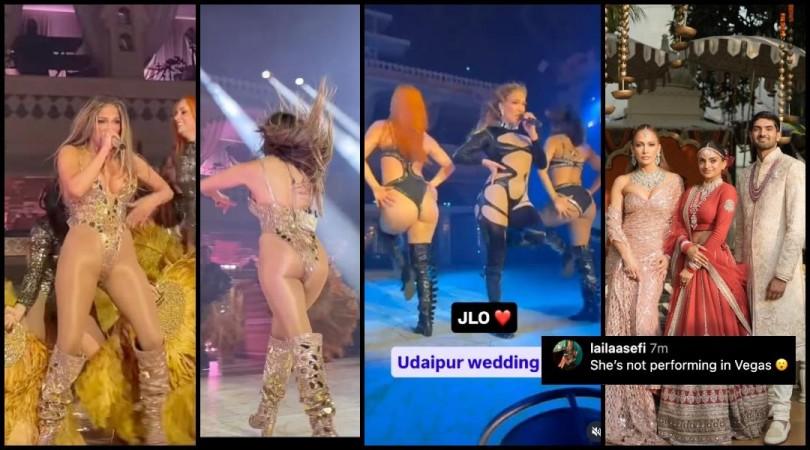 Is this Vegas or Udaipur? Jennifer Lopez's nude-coloured sangeet outfits to bulging-bust saree at Netra Mantena–Vamsi Gadiraju's wedding irk fans
