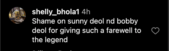 'Deserved grand goodbye': Fans criticise Deol family for Dharmendra's quiet cremation, say legend deserved state honours 'Deserved grand goodbye': Fans criticise Deol family for Dharmendra's quiet cremation, say legend deserved state honours