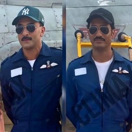 Love and War: Ranbir Kapoor & Vicky Kaushal pose in air force uniforms beside fighter jet; fans make colourist remarks on Vicky's skin tone Love and War: Ranbir Kapoor & Vicky Kaushal pose in air force uniforms beside fighter jet; fans make colourist remarks on Vicky's skin tone