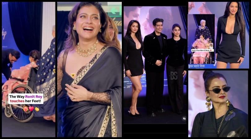 Gustaakh Ishq Screening: Disha Patani goes bold in black mini dress; Janhvi Kapoor exudes boss lady vibes; Rekha flaunts sindoor