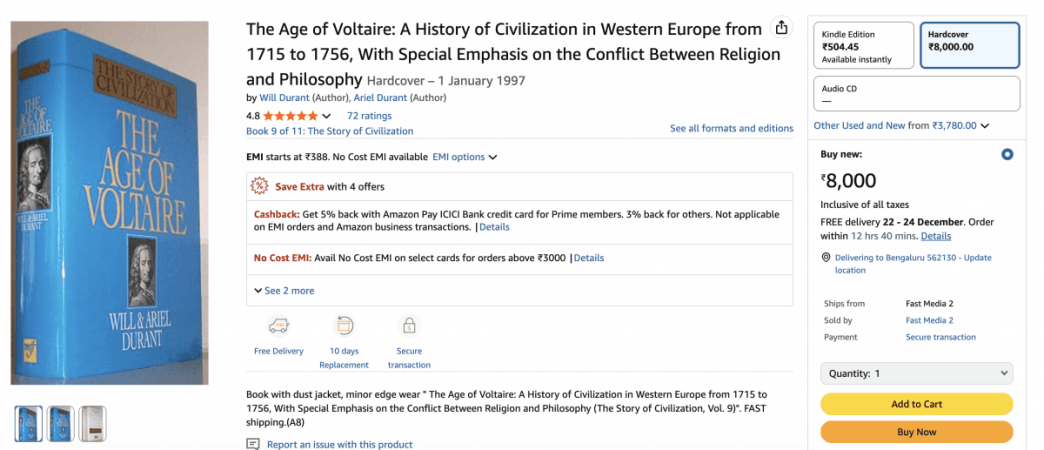 The Story of Civilisation: The Age of Voltaire—Will & Ariel Durant