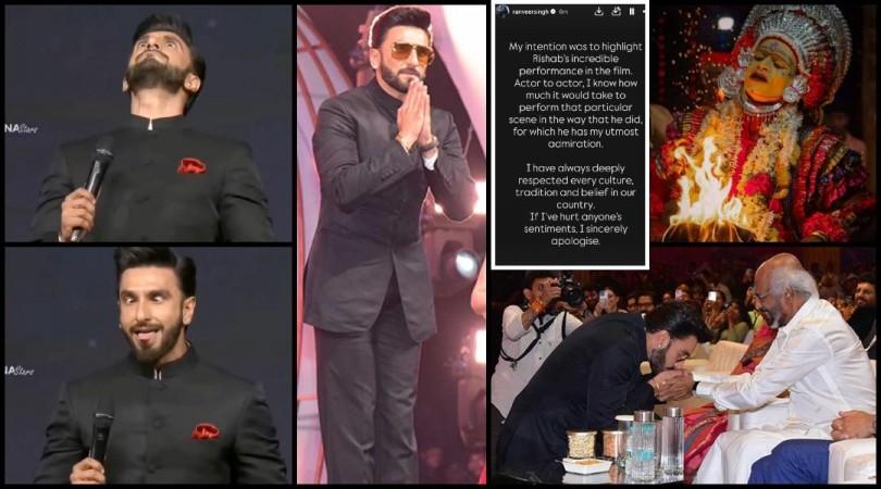 Ranveer Singh apologises for hurting religious sentiments after mimicking Rishab Shetty's Kantara Daiva scene, calling it female ghost