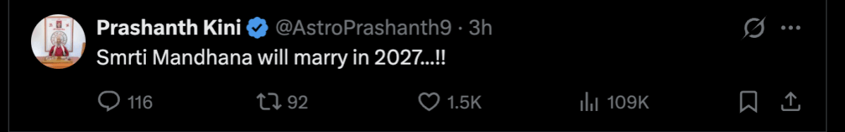 Is Smriti Mandhana getting married to Palash Muchhal on December 7 despite cheating allegations? Here's what her brother said Is Smriti Mandhana getting married to Palash Muchhal on December 7 despite cheating allegations? Here's what her brother said