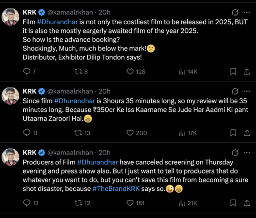 Ranveer Singh Dhurandhar controversy: Yami Gautam exposes 'paid negative PR campaign', Hrithik Roshan seeks media support after KRK slams movie Ranveer Singh Dhurandhar controversy: Yami Gautam exposes 'paid negative PR campaign', Hrithik Roshan seeks media support after KRK slams movie