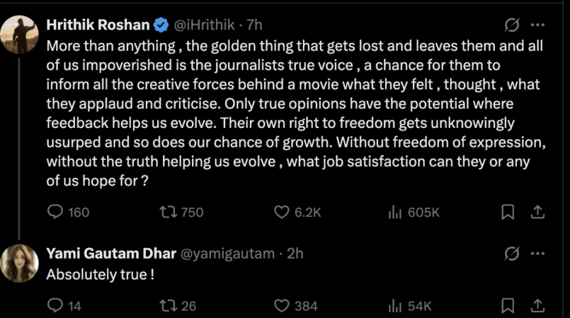 Ranveer Singh Dhurandhar controversy: Yami Gautam exposes 'paid negative PR campaign', Hrithik Roshan seeks media support after KRK slams movie Ranveer Singh Dhurandhar controversy: Yami Gautam exposes 'paid negative PR campaign', Hrithik Roshan seeks media support after KRK slams movie