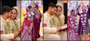 Sara Khan ties the knot with Ramayan fame Sunil Lahri's son Krish Pathak as per Hindu rituals, flaunts sindoor. See pics