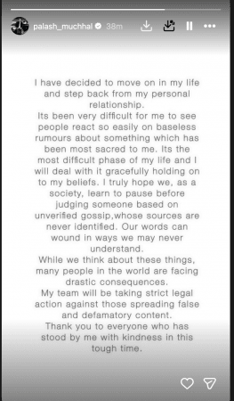 Smriti Mandhana calls off wedding; Palash Muchhal warns of action against 'character assassination' online Smriti Mandhana calls off wedding; Palash Muchhal warns of action against 'character assassination' online