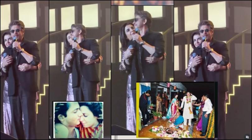 Farah Khan kisses SRK, wraps her hand around him; shuts down the old dig about SRK slapping her husband Shirish [ Photos]