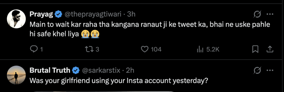 'Insta password with Saba Azad, Twitter password with Kangana Ranaut': Hrithik Roshan shares contrasting reviews on Dhurandhar; internet goes LOL 'Insta password with Saba Azad, Twitter password with Kangana Ranaut': Hrithik Roshan shares contrasting reviews on Dhurandhar; internet goes LOL