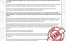 Govt busts fake claims on withdrawal of post-retirement benefits under finance act