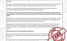 Govt busts fake claims on withdrawal of post-retirement benefits under finance act