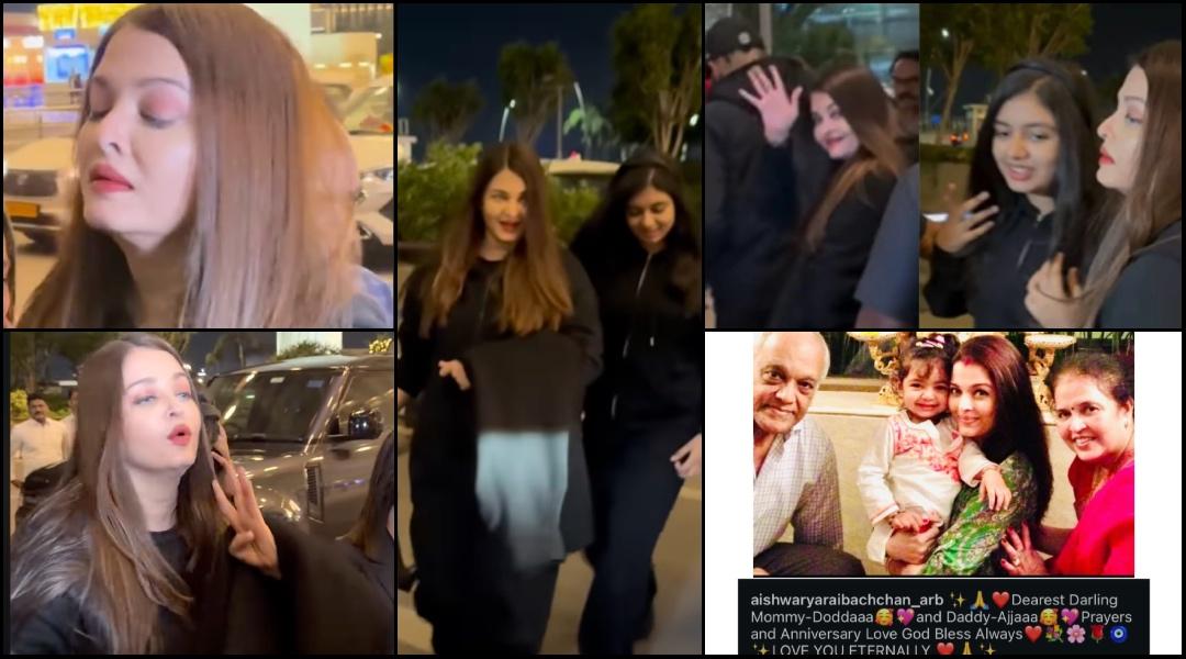 'Please move': Aishwarya shields daughter as they jet off for New Year with Abhishek Bachchan; fans laud Aaradhya's height, call it 'Bachchan genes'