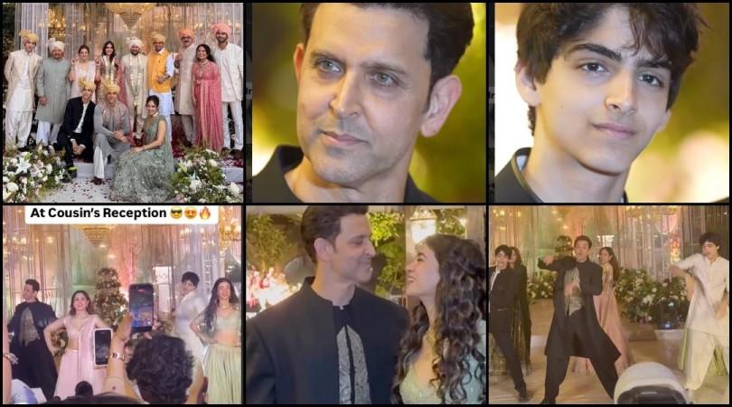 Hrithik Roshan grooves with Saba Azad and sons Hrehaan, Hridhaan at cousin's wedding; fans praise 'Roshan genes'