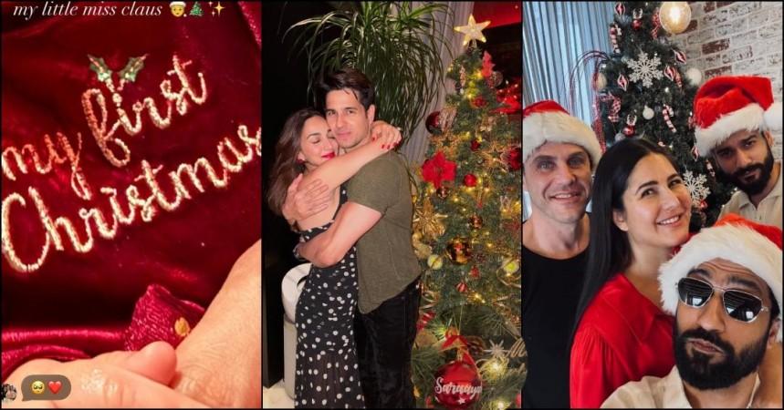 First Christmas with newborns: Katrina Kaif holds Vicky close, hides son's face; Sidharth–Kiara share first glimpse of Saraayah's tiny toes,  fingers