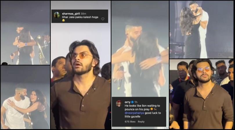 AP Dhillon hugs and kisses Tara Sutaria at Mumbai concert; boyfriend Veer Pahariya's reaction breaks the internet, fans say he looked uncomfortable and jealous
