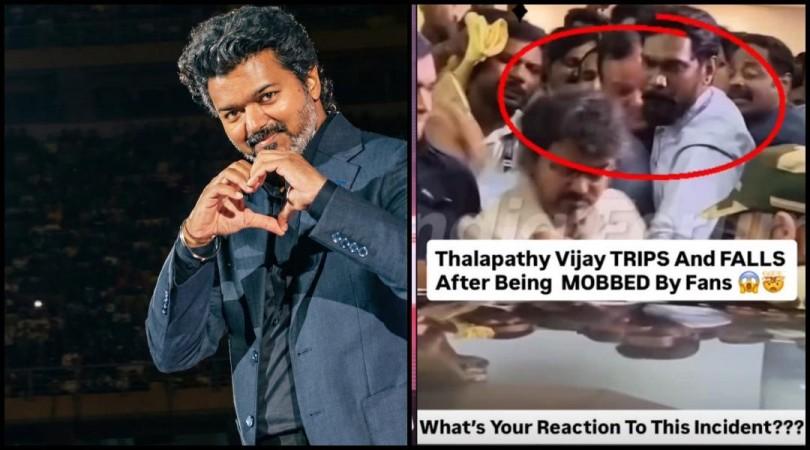 Thalapathy Vijay falls at Chennai airport moments before entering car; fans criticise security lapse