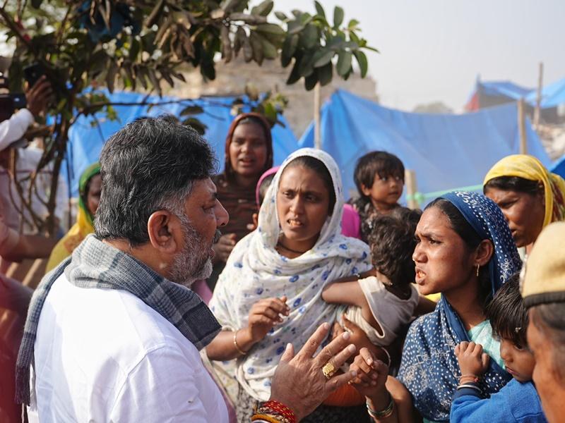 B'luru demolition drive row: DKS visits spot, says govt can't allow everyone to come and settle
