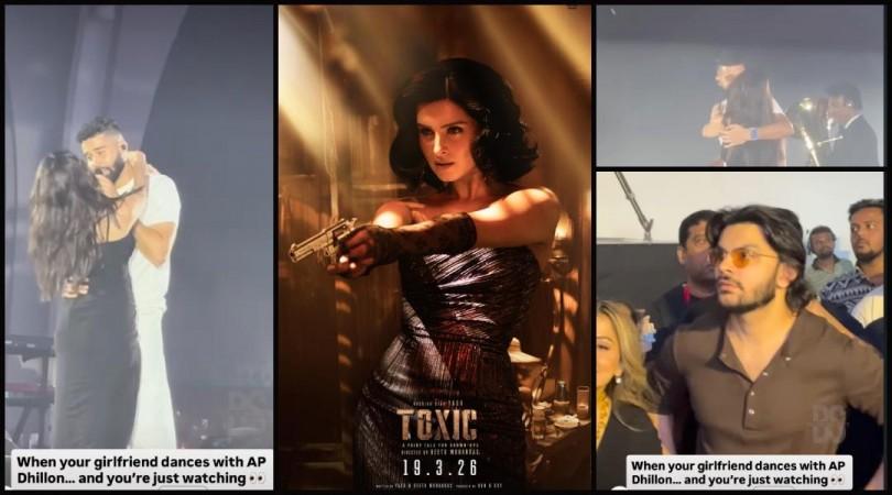 Toxic Poster: Tara Sutaria pulls trigger, points gun in sensuous red outfit; fans claim AP Dhillon hug-kiss was PR stunt Toxic Poster: Tara Sutaria pulls trigger, points gun in sensuous red outfit; fans claim AP Dhillon hug-kiss was PR stunt