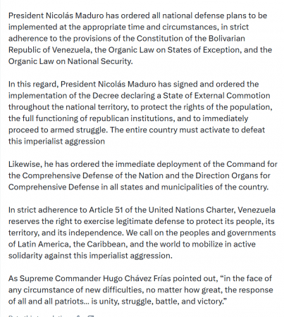 Venezuela declares national emergency after Caracas blasts, rejects 'US military aggression'