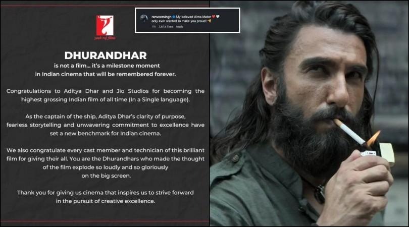 Ranveer Singh's former talent management company YRF praises Dhurandhar; actor says, 'Only wanted to make you proud' Ranveer Singh's former talent management company YRF praises Dhurandhar; actor says, 'Only wanted to make you proud'