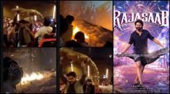Raja Saab screening: Prabhas fans burn confetti inside Odisha theatre, carry dummy crocodile amid flop reviews; netizens call it shameful