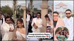 Nupur Sanon–Stebin Ben marry in dreamy Christian ceremony; sister Kriti Sanon poses with boyfriend Kabir Bahia