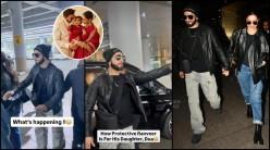 Ranveer Singh shields Deepika Padukone, blocks paps from zooming into car to protect baby Dua as family returns to Mumbai from NYC