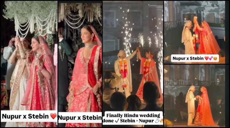 Nupur Sanon and Stebin Ben get married as per Hindu rituals; Stebin bows down to wife Nupur; dances to Sajan Ji Ghar aaye [ Watch]