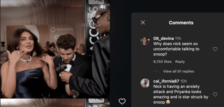 Eagle-eyed netizens noticed that Nick appeared a bit nervous, while Priyanka remained joyful and confident throughout the interaction. Eagle-eyed netizens noticed that Nick appeared a bit nervous, while Priyanka remained joyful and confident throughout the interaction.