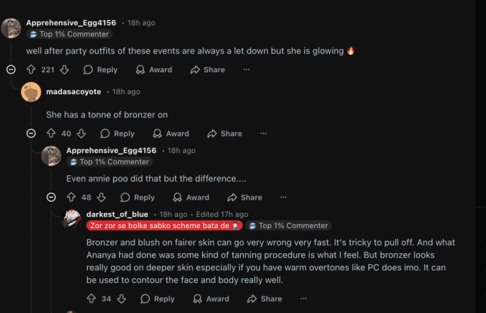 Priyanka Chopra–Nick Jonas get intimate; her plunging neckline gown and bronzer makeup draw flak, fans say she looks darker Priyanka Chopra–Nick Jonas get intimate; her plunging neckline gown and bronzer makeup draw flak, fans say she looks darker