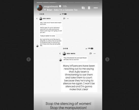 MS Gori shares on Instagram story MS Gori shares on Instagram story